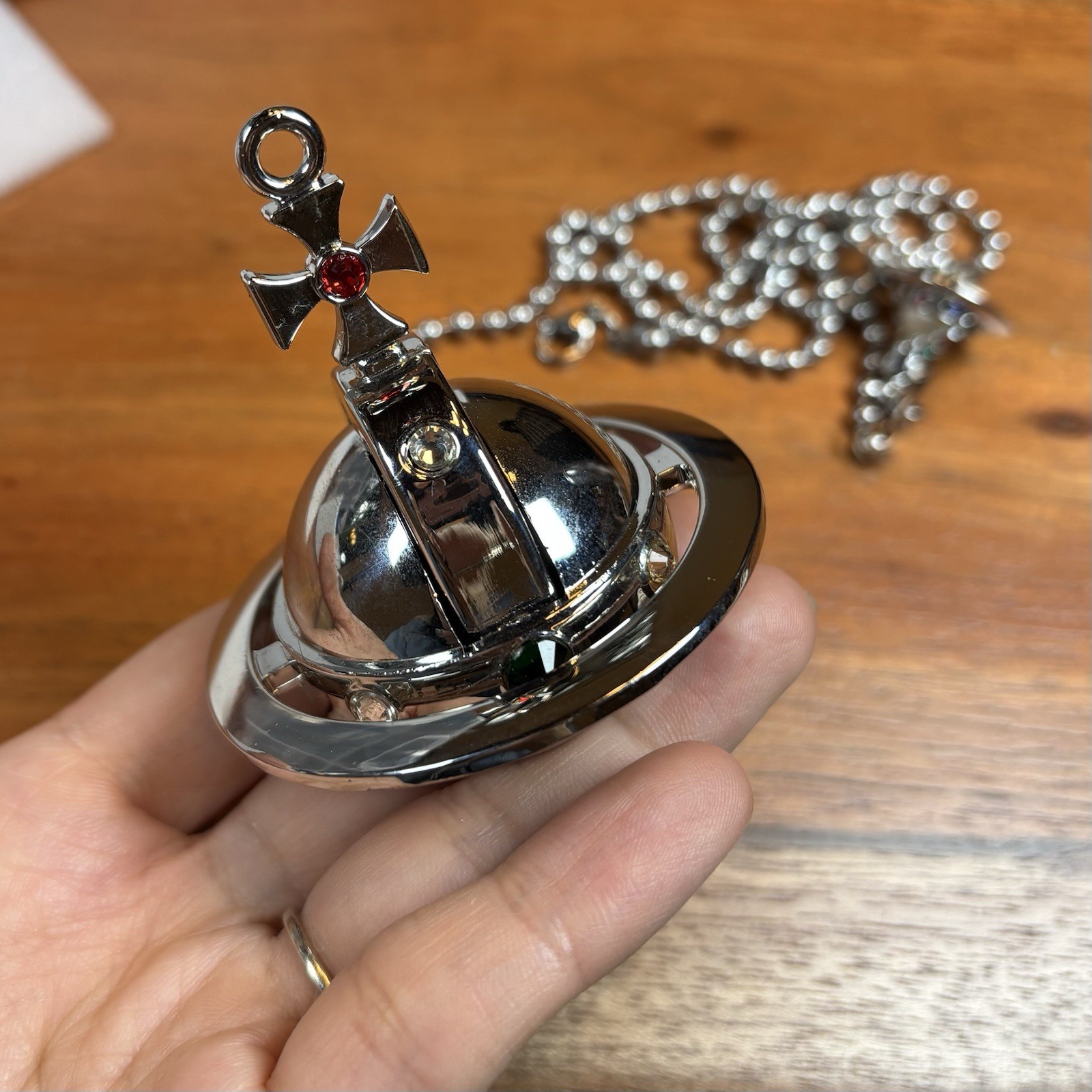 *US Seller* Nana Orb shape Lighter/ silver/ With Chains