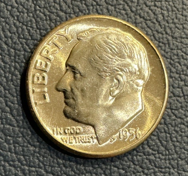 1956 P Roosevelt Dime GEM 💎 UNCIRCULATED - 90% Silver - Full Torch