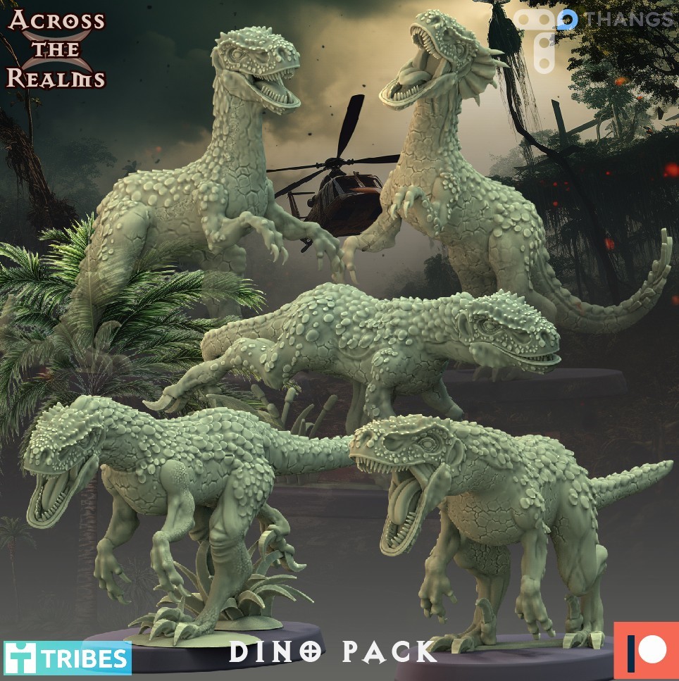 Across the Realms 28mm Jungle Fighters Dino Pack