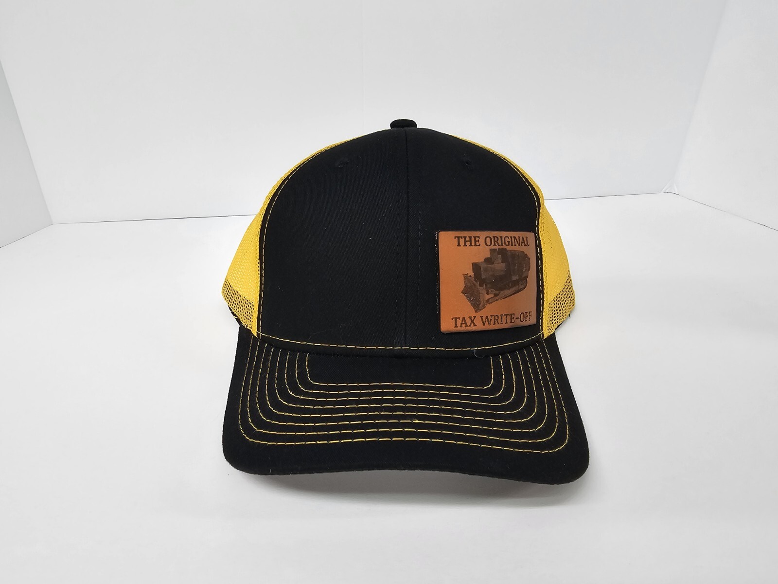 Killdozer - Custom Leather Patch Hat, Mesh Back, Richardson Style, Snap Back