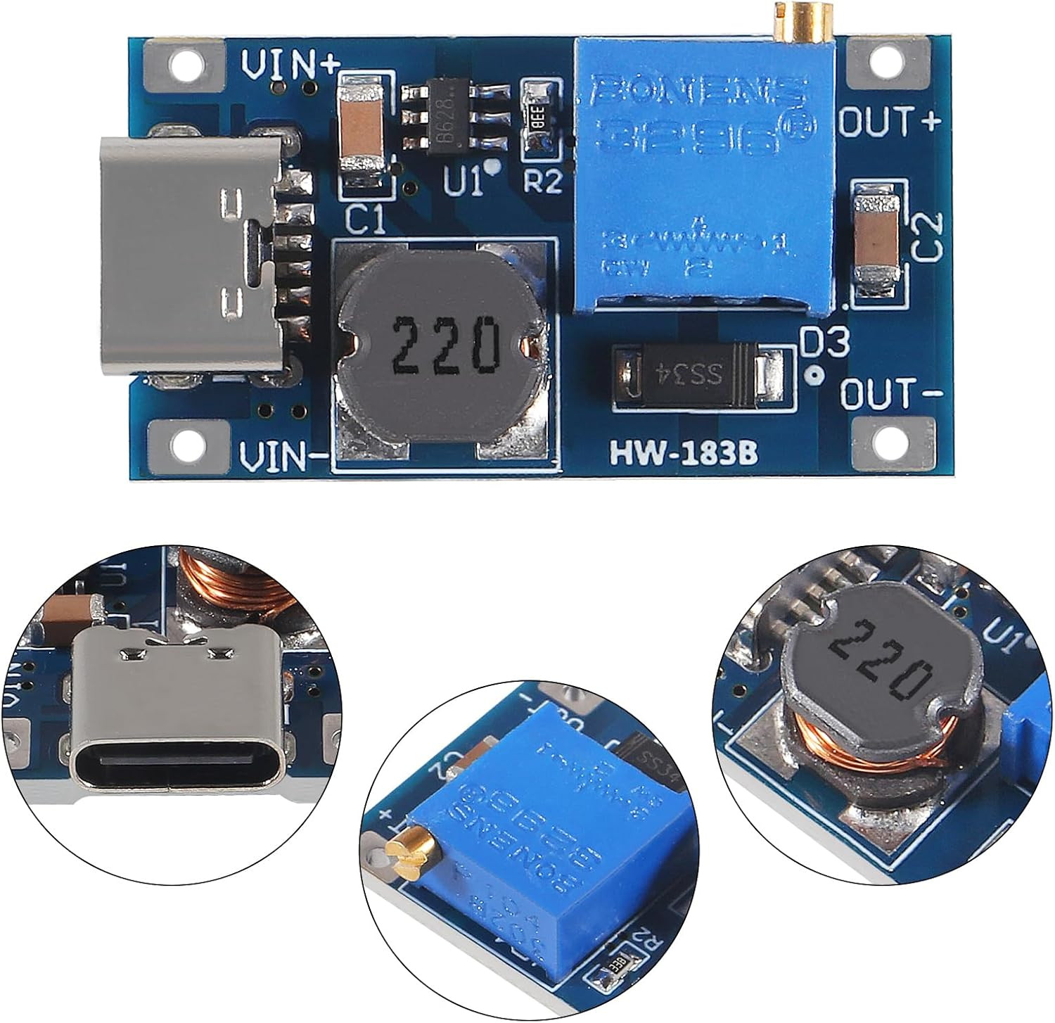 5Pcs Boost Module MT3608 DC-DC Step up Converter 2A Boost Regulator Voltage
