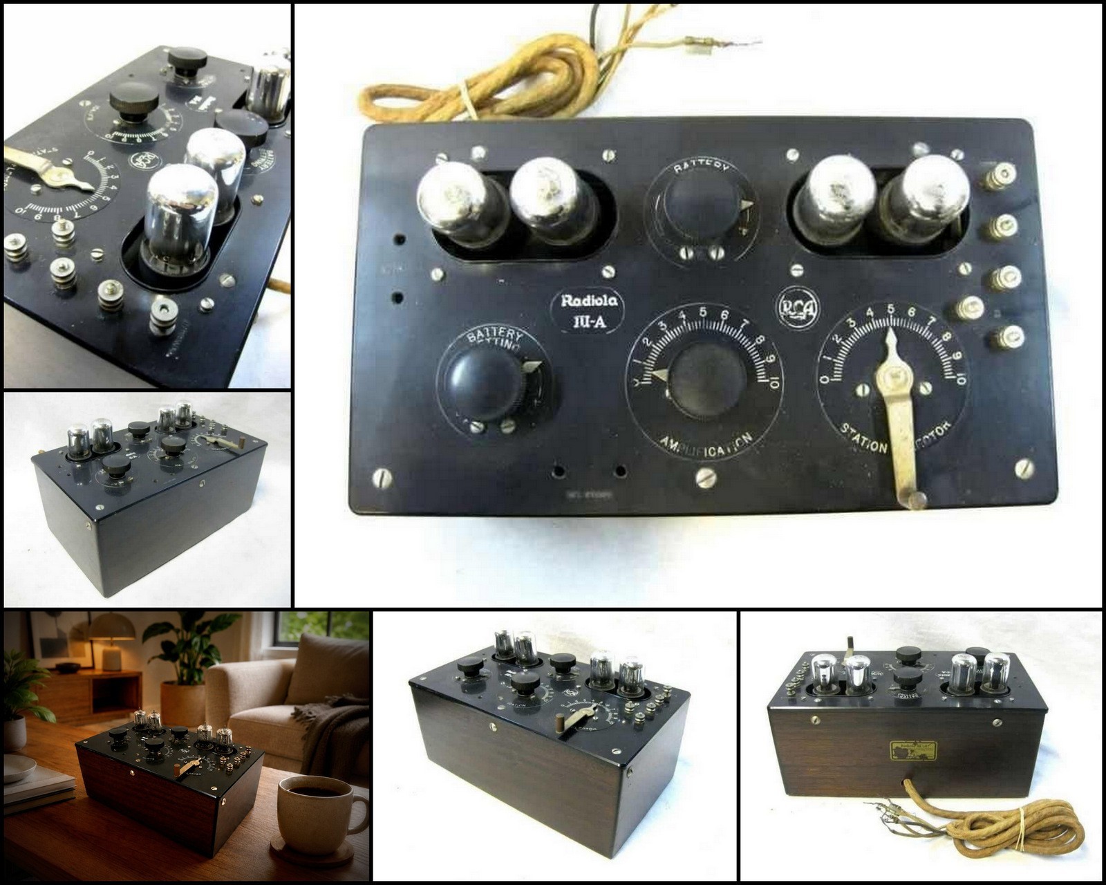 Vintage 1920s RCA Radiola III-A Regenerative Receiver 4-Valve Radio