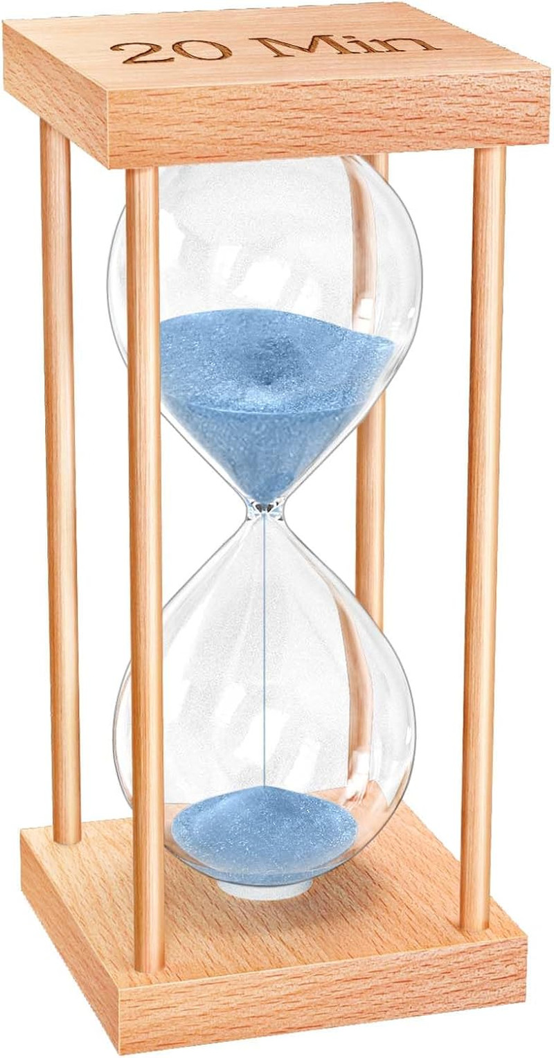 20 Minute Sand Timer 20 Min Wood Small Hourglass Timer Blue Sand Clock Wooden
