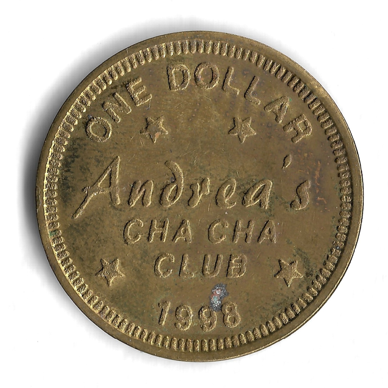 1998 HM Andrea's Cha Cha Club Grand Cafe Portland, OR One Dollar Token