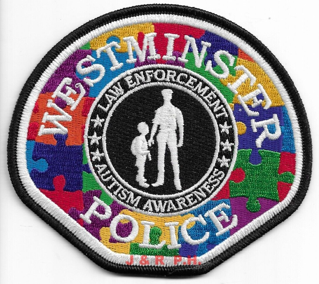 Westminster  Autism Awareness, CA (4.5" x 4" size)  shoulder police patch (fire)