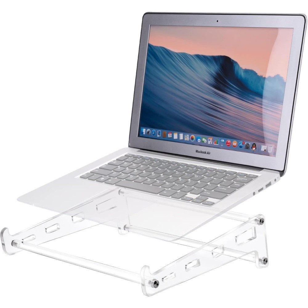 Acrylic Laptop Stand for Desk Clear Ventilated Computer Riser Ergonomic Sturdy