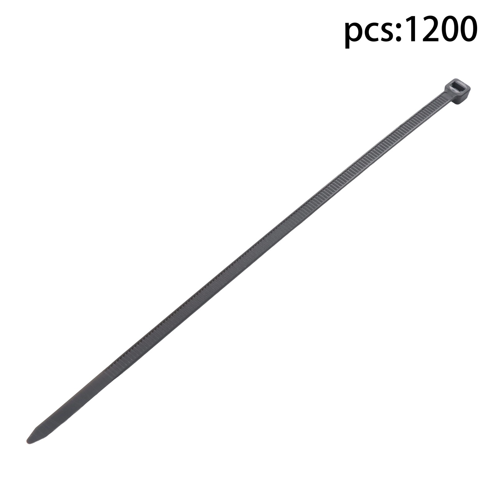8 Inches, 65 lb Tensile Strength, Self-locking Nylon Cable Ties, Black, 1200Pcs