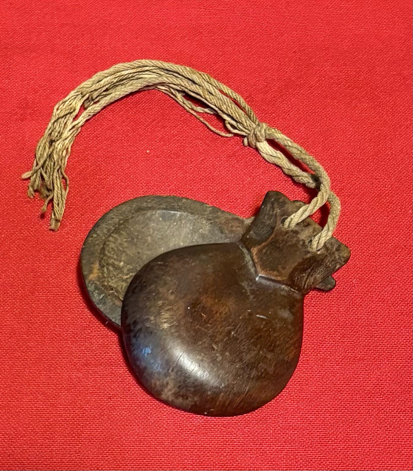 Antique Handmade Chestnut Castanets Percussion Instrument