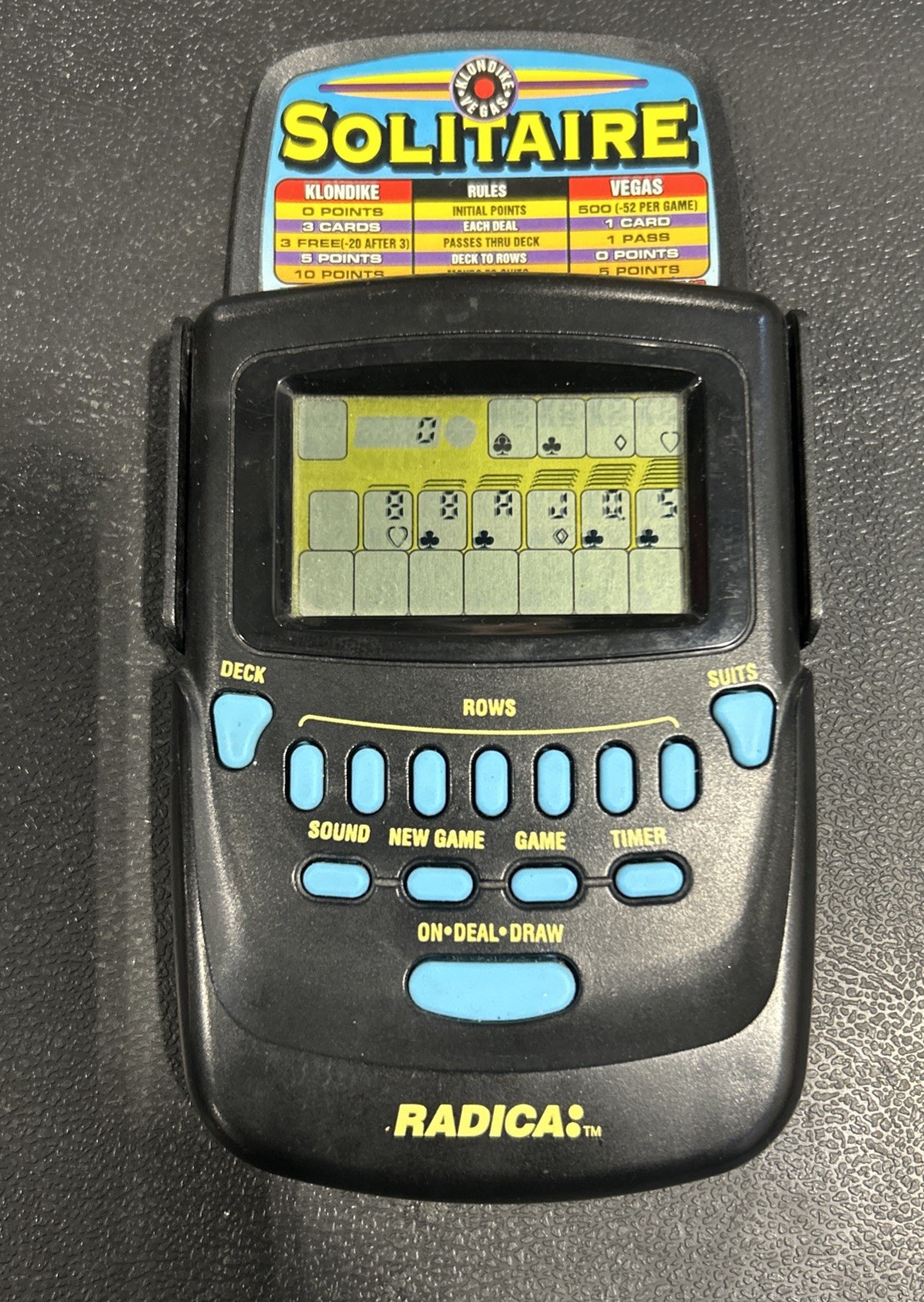Radica Electronic HandHeld Solitaire Game Model 3620 Tested Excellent