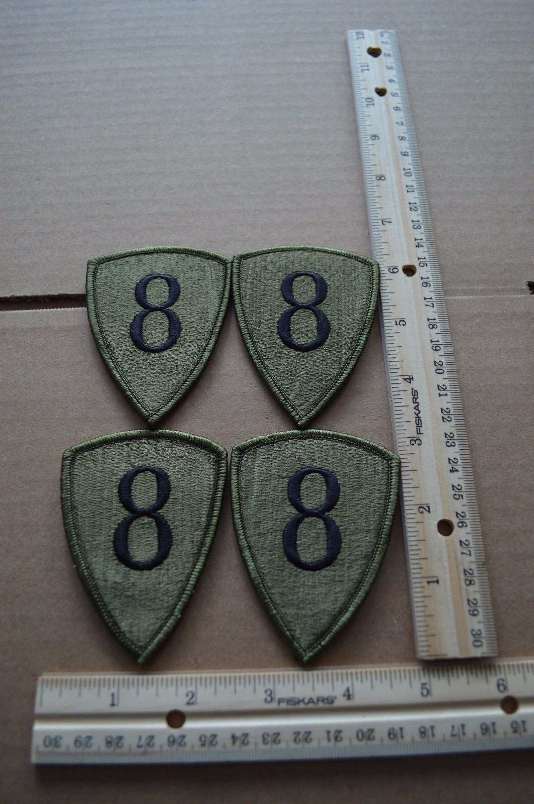 Lot of 4 US Army 8th Personnel Command Subdued Embroidered Unit Patches