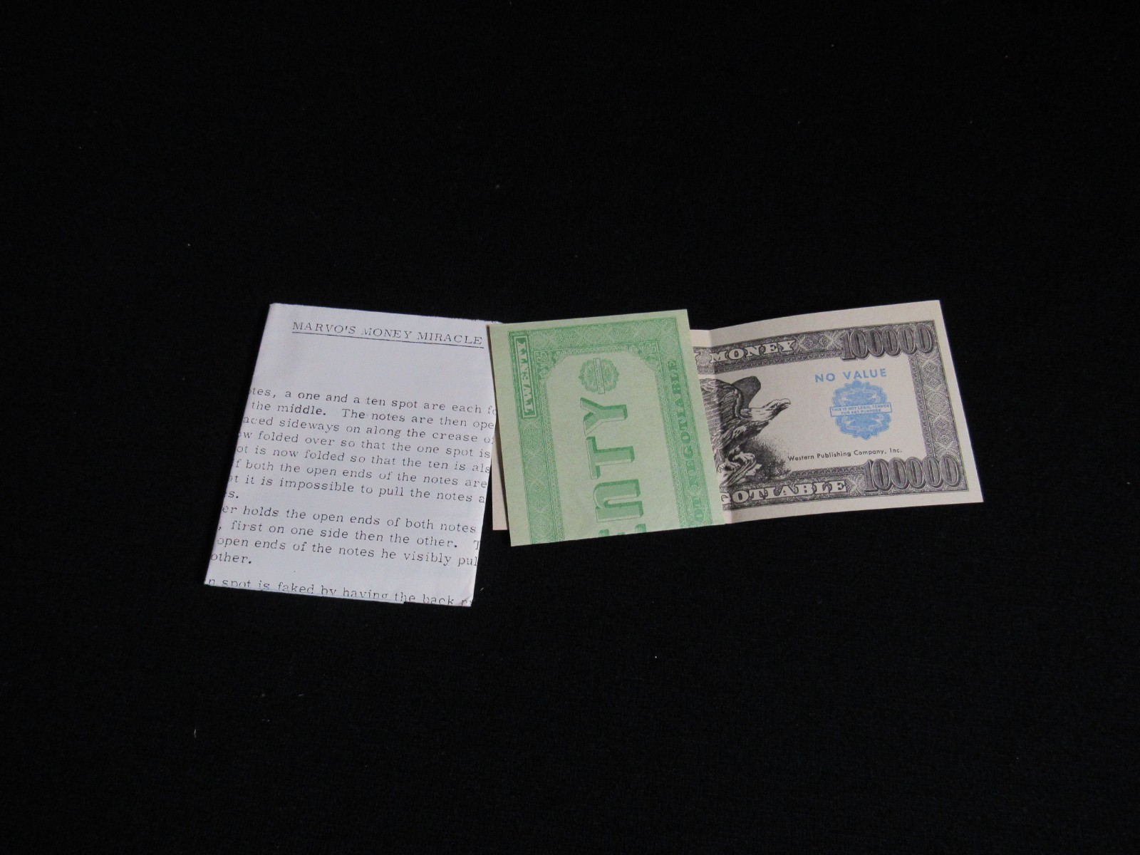 Vintage Marvo's Money Miracle Magic Trick