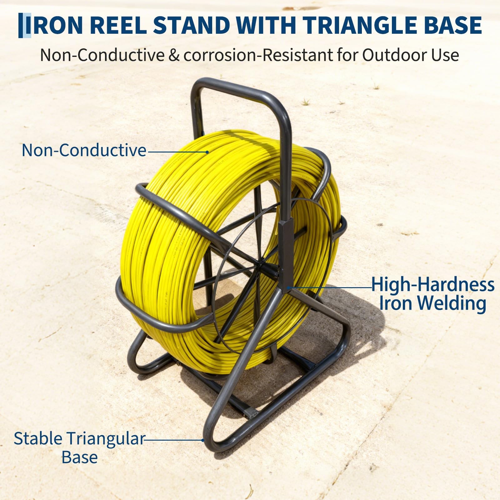 Fish Tape Puller Fiberglass 656ft 1/4 inch Wire Puller Cable Running Duct Rodder