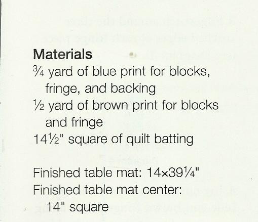 C0598 DARTING MINNOWS TABLE TOPPER QUILT PATTERN/INSTRUCTIONS