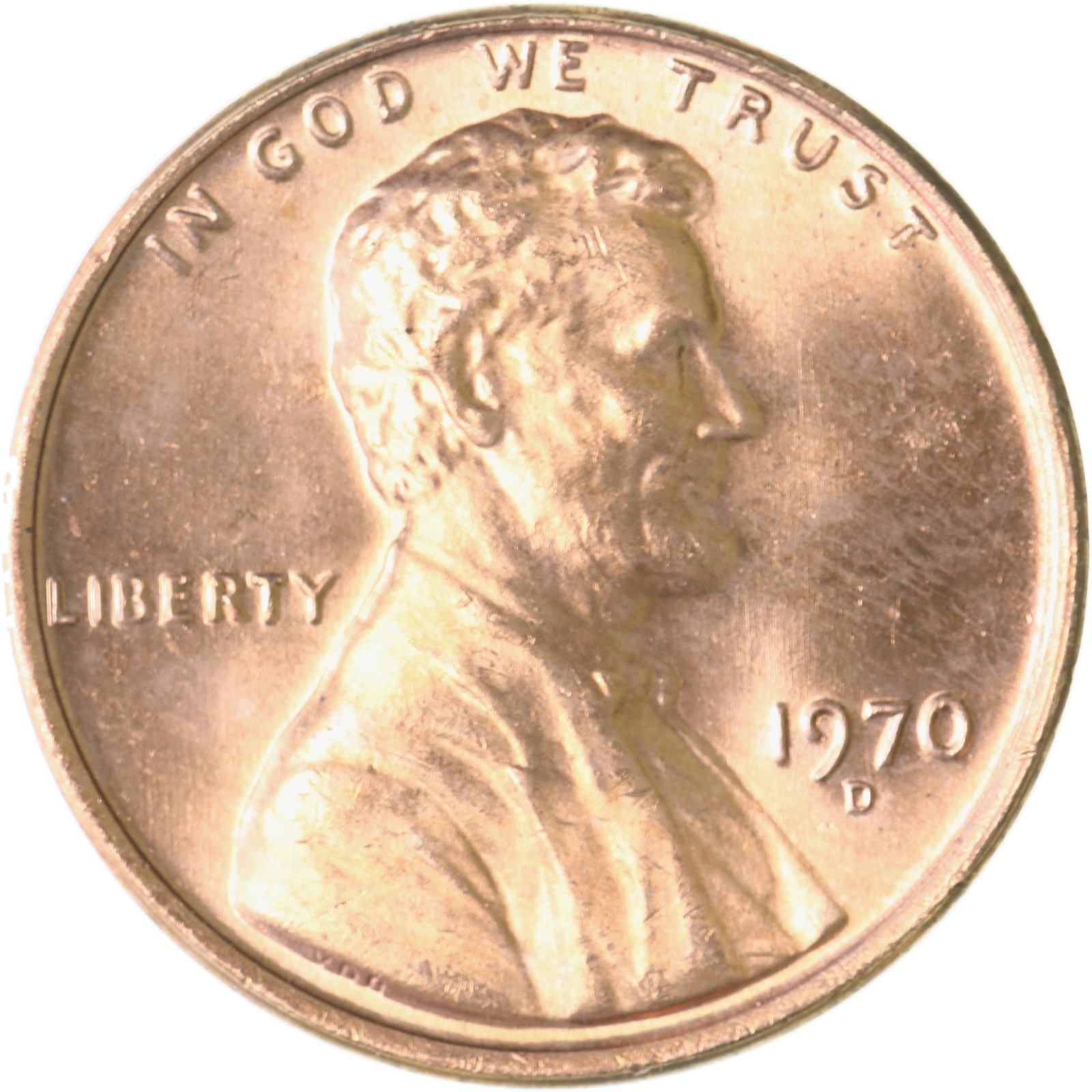 1970 D Lincoln Memorial Cent Gem BU Penny US Coin