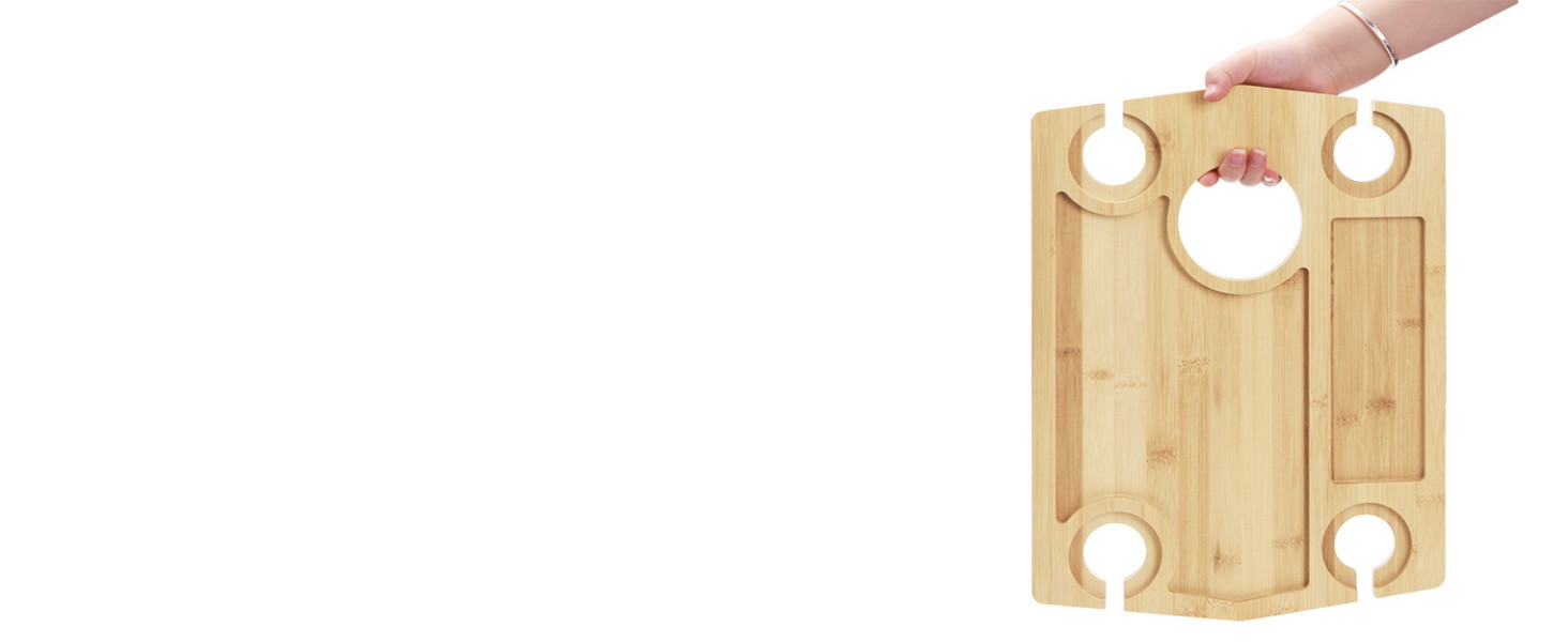 Portable Wine Picnic Table with Glass Holder, Foldable Durable Picnic
