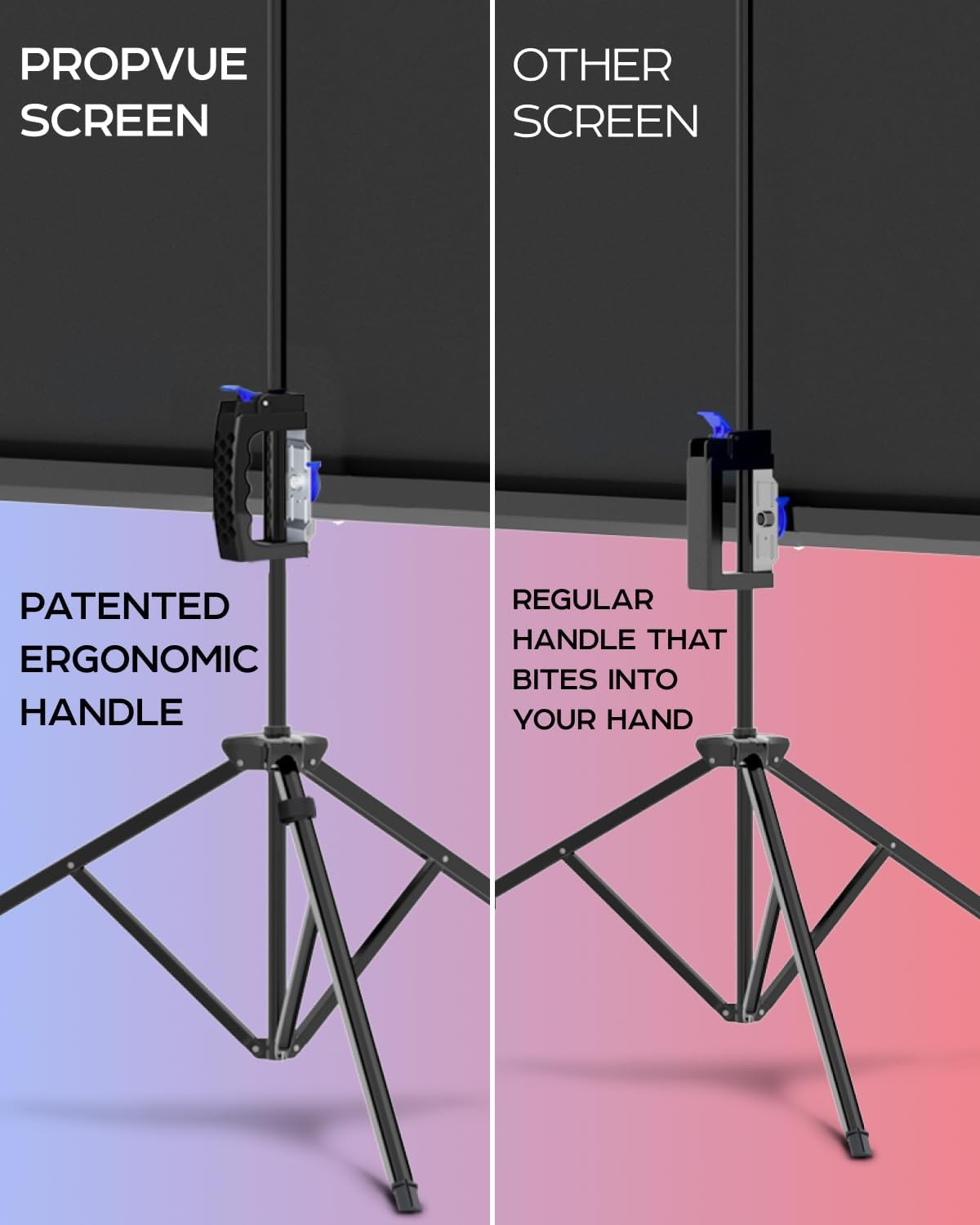 PropVue Projector Screen with Stand 100 inch 100 Inch 4:3 Aspect Ratio, Black