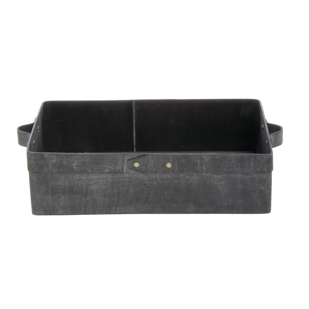 American Metalcraft Rectangular Black Poplar Wood Box - 8 1/2L x 5 3/4W x 2 3/4H