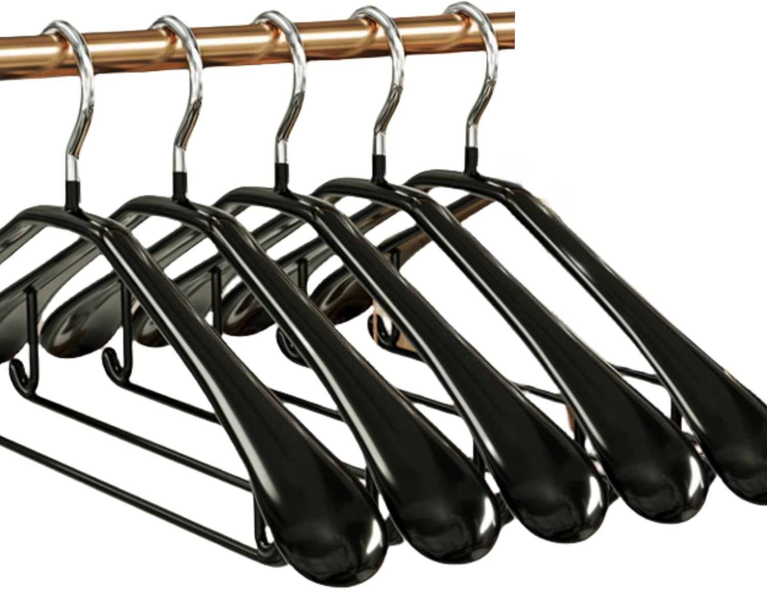5 Pack Heavy Duty Metal Coated Hangers Clothes Hanger Wide Shoulder No...