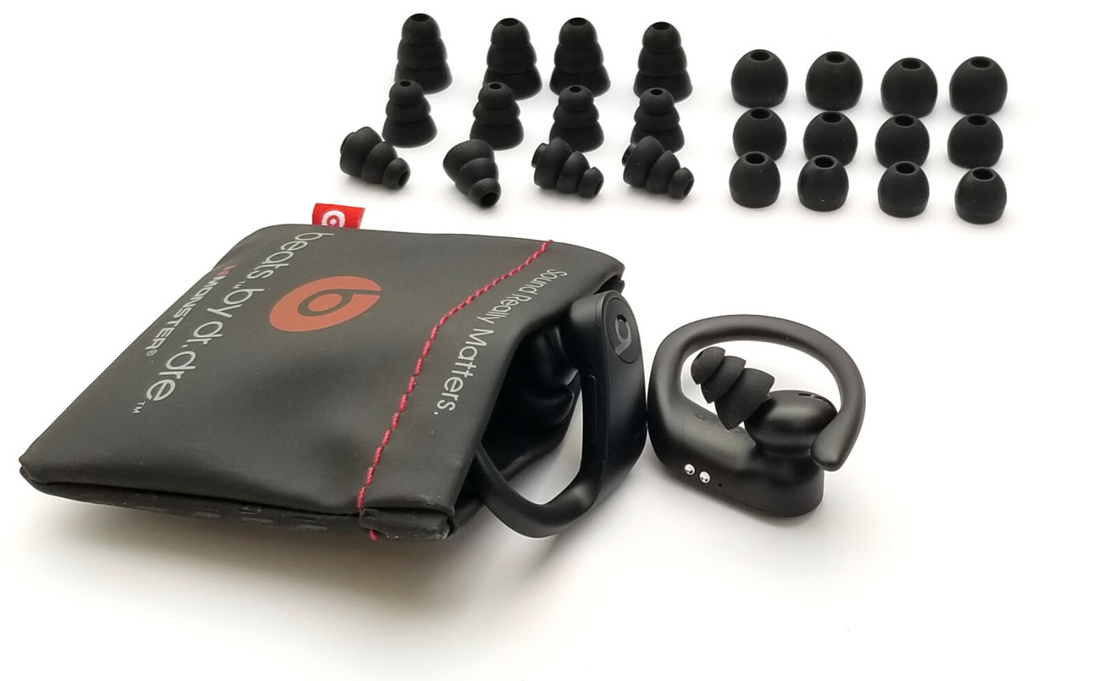 Compatible Pouch/Case + 24 pcs. Ear Gels/Buds for Beats Wireless Powerbeats PRO.