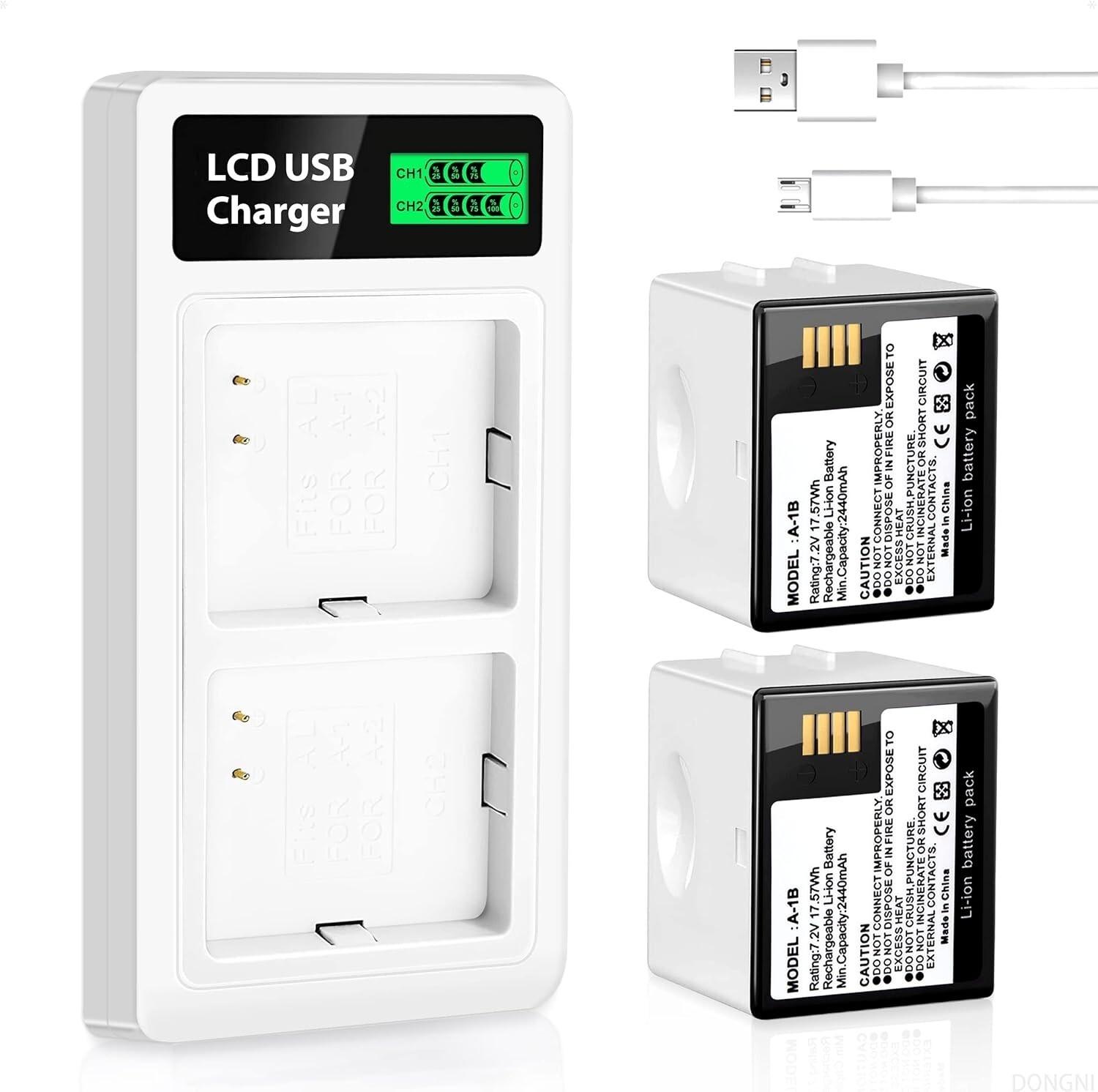 2pcs A-1B Battery and LED Charging Station for Arlo Pro Arlo Pro 2 7.2V 17.57Wh
