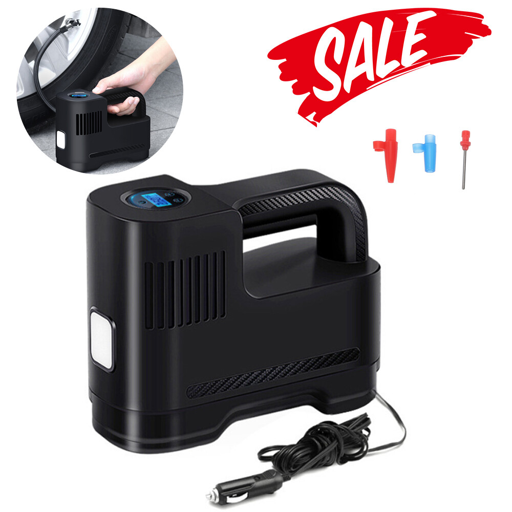 12V Car Tire Inflator Portable 150 PSI Air Pump Compressor Auto-off w/ LED Light
