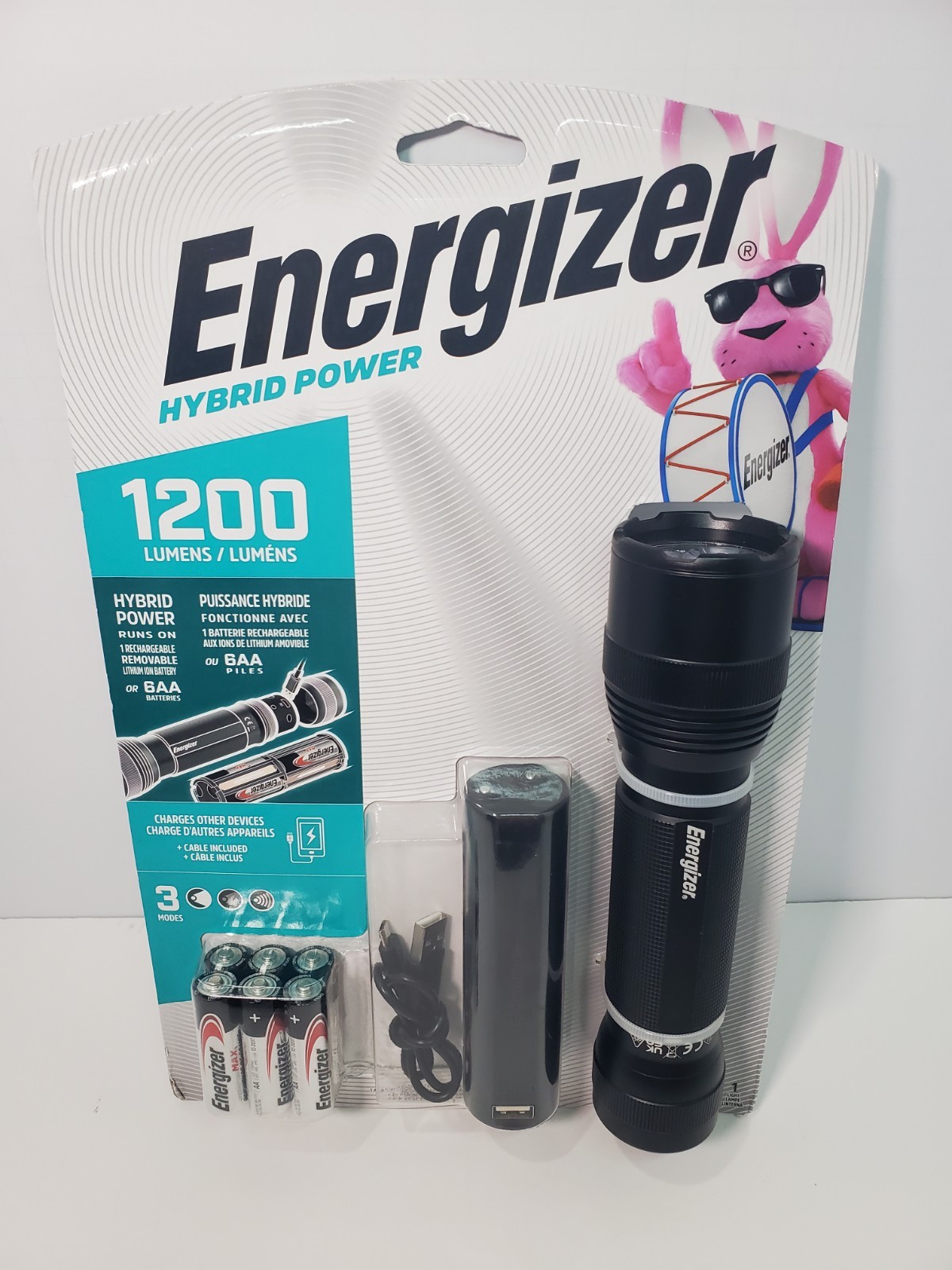 New Energizer Hybrid Power Tactical Flashlight Rechargeable 1200Lumens Free Ship