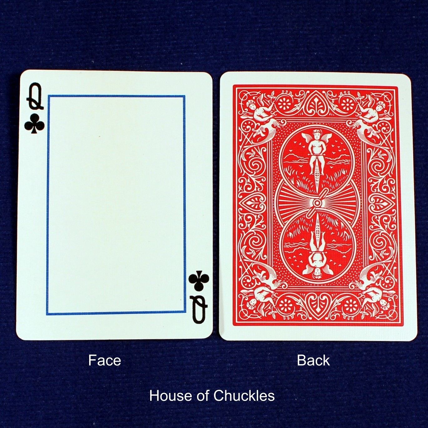 Queen of Clubs Frame, Bicycle Printed Gaff Card, Red
