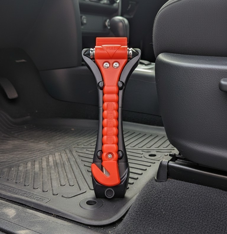 SINSEN 2-in-1 Car Safety Hammer Glass Breaker And Seatbelt Cutter