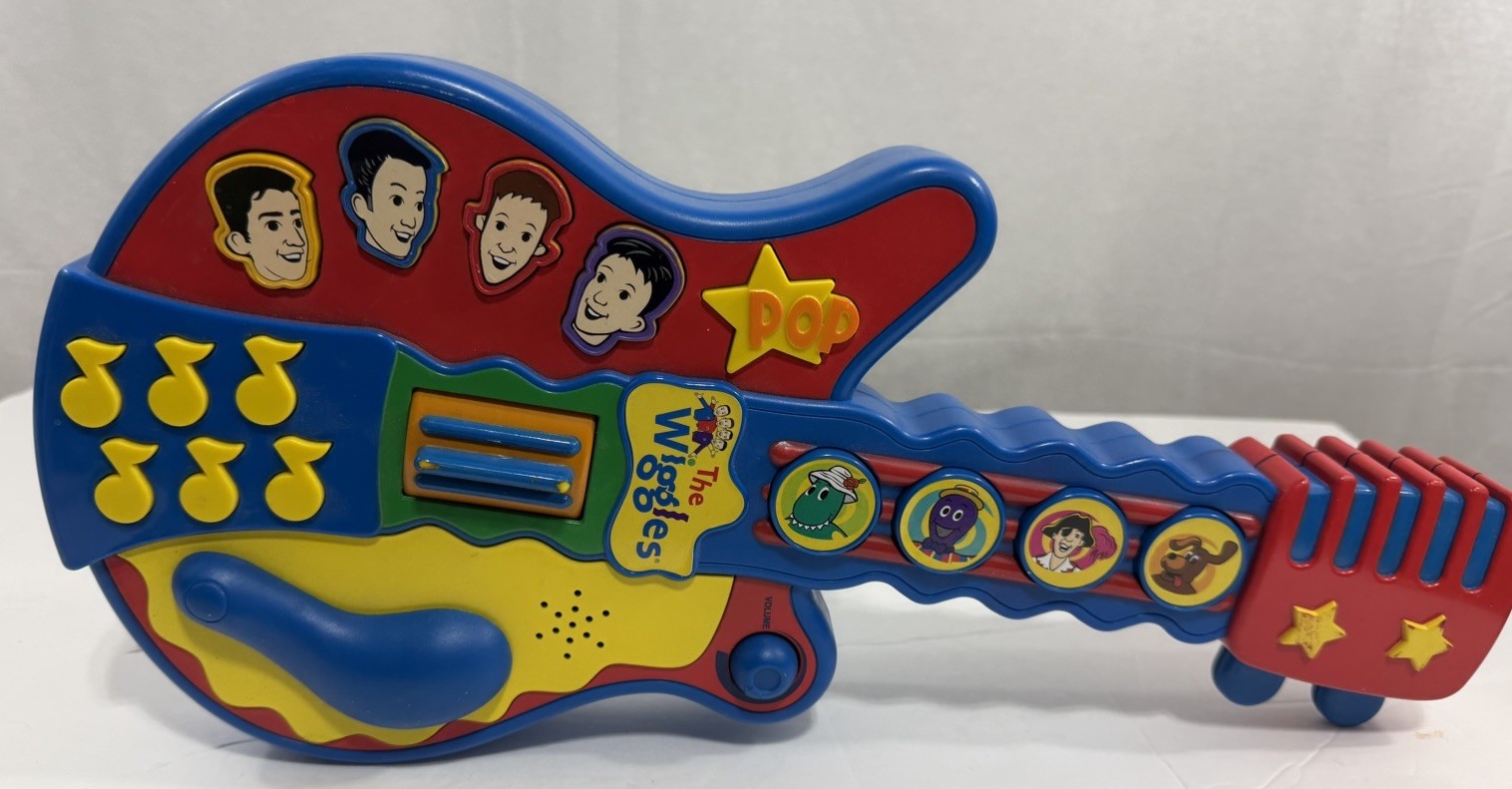 The Wiggles Play Along Guitar Blue Red 2008 Sam Murray Jeff Anthony WORKS!