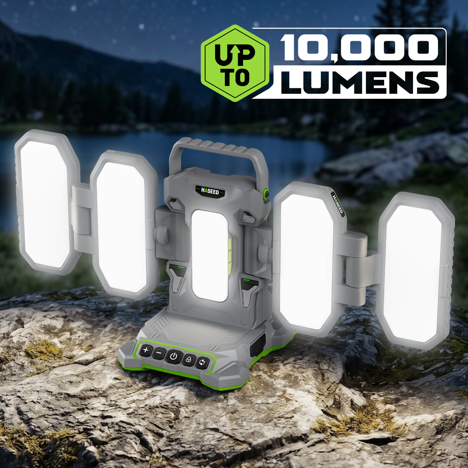 10000LM Cordless LED Work Light 4-Panel Foldable for Makita Jobsite Work Light