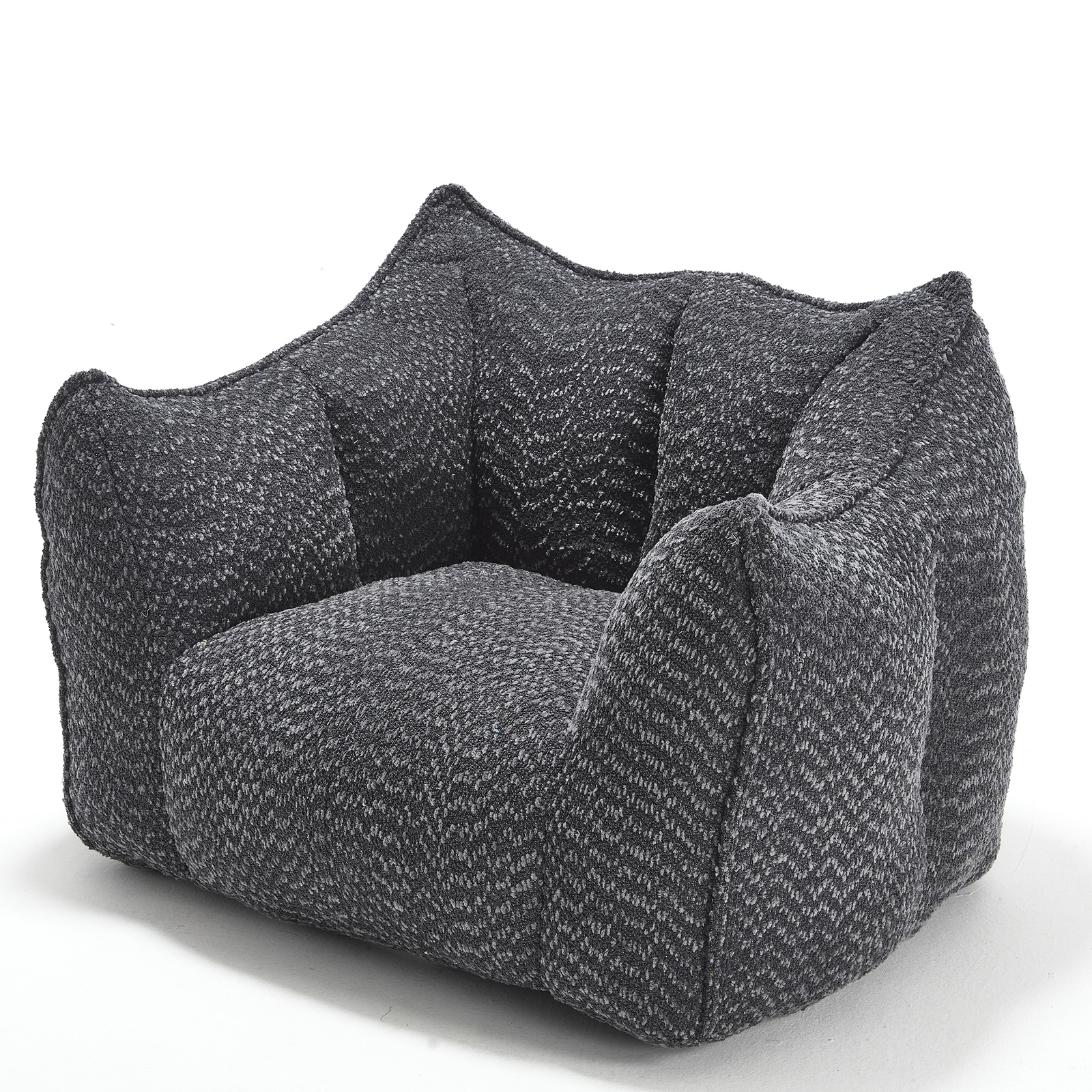 Bean Bag Chairs resilient foam for bedrooms comfortable square lazy sofa Black