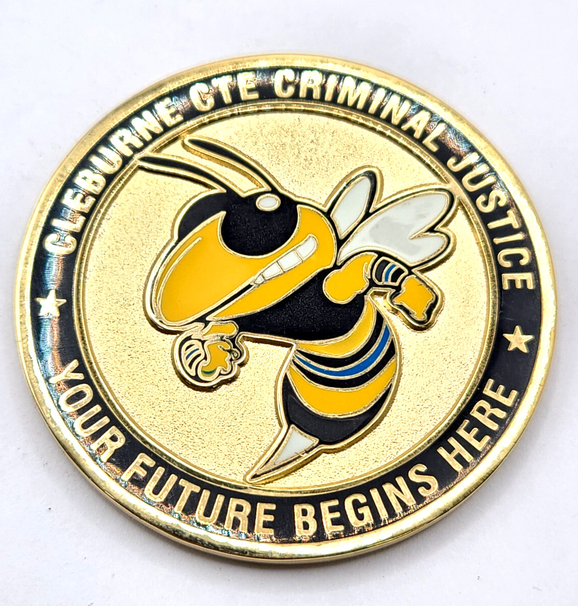 Cleburne CTE Criminal Justice "Your Future Begins Here" Challenge Coin 1.75"