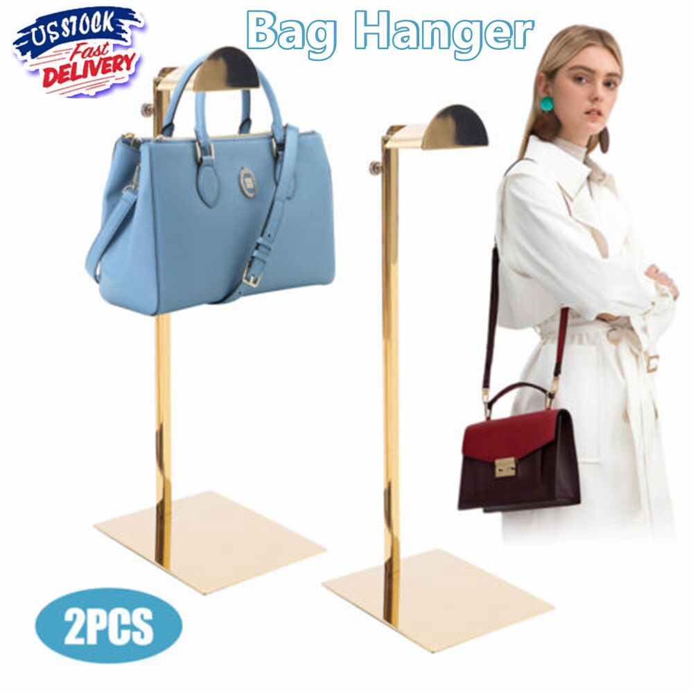 2 Pack Adjustable Metal Handbag Display Stand Bag Purse Rack Hanger Holder New