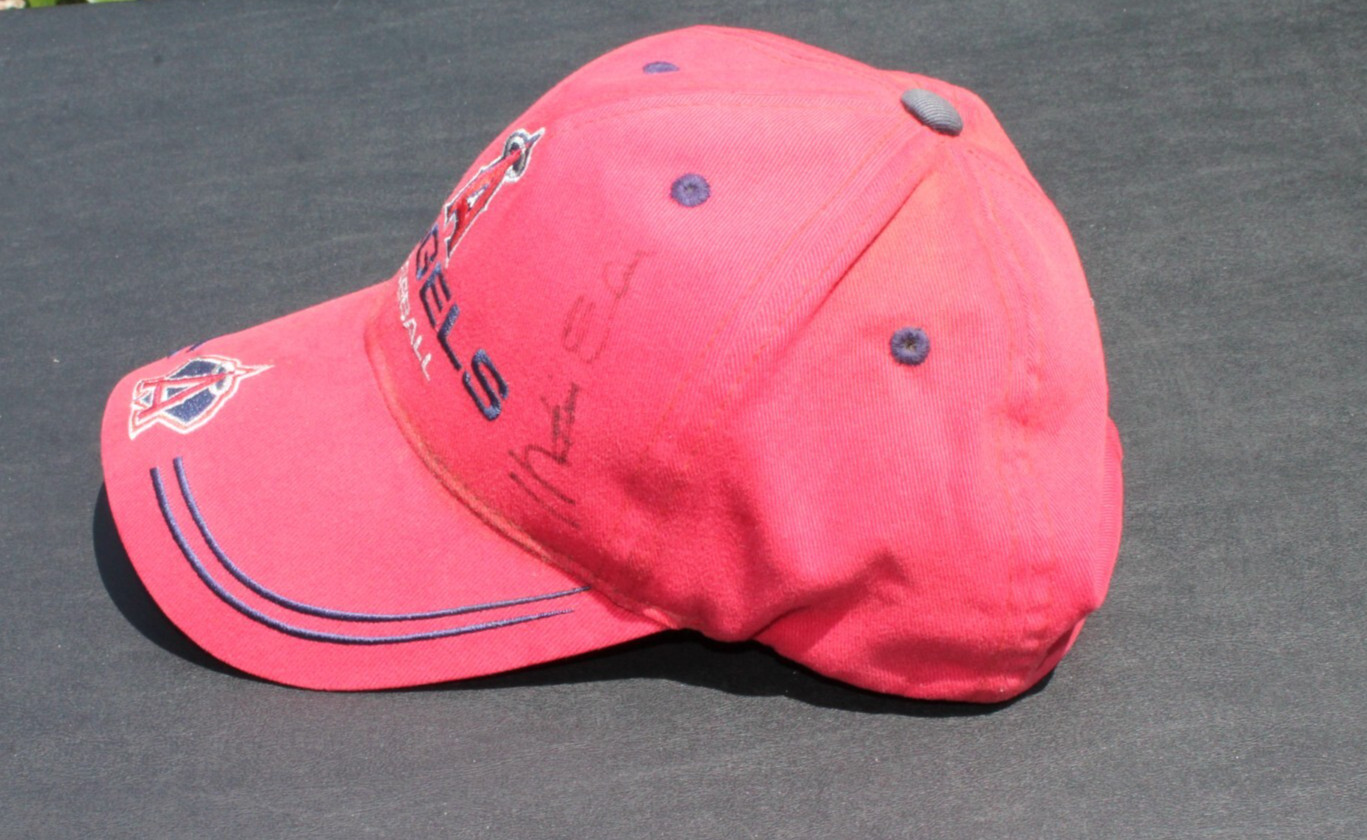 Angeles Baseball Hat Cap AUTOGRAPHED /Signed, Red Adjustable Back- Fits all