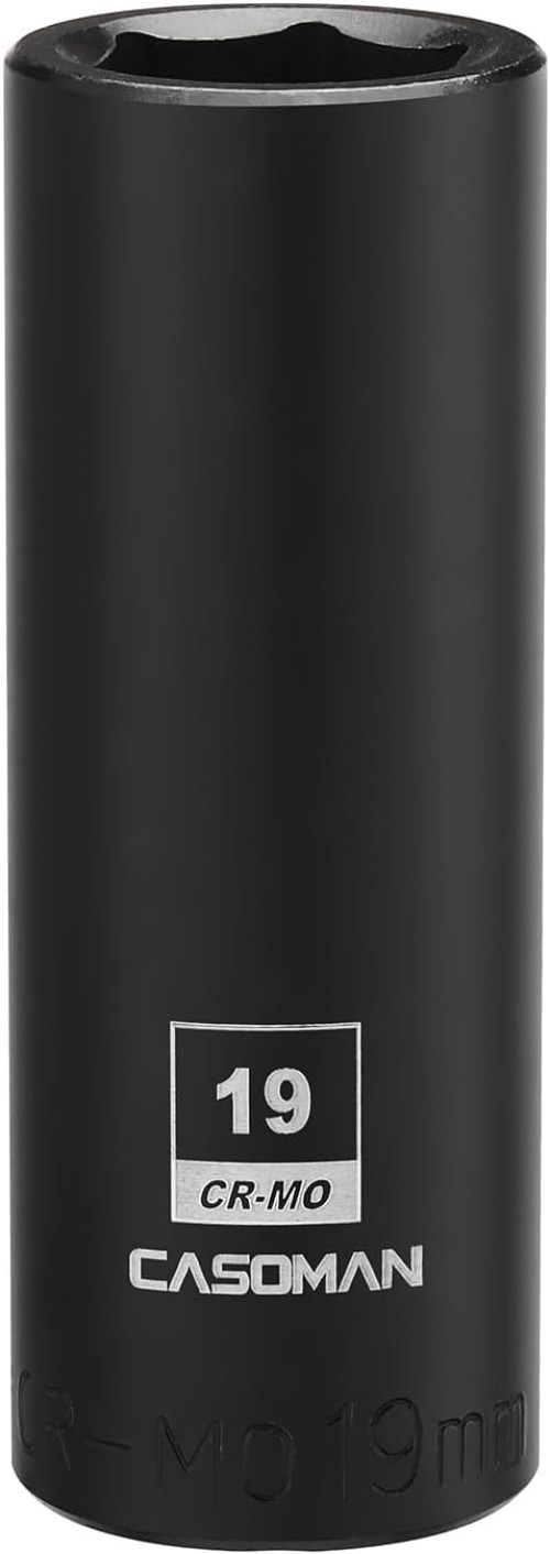 Corrosion-Resistant 19mm Deep Impact Socket, 1/2 Inch Drive - 6-Point Design