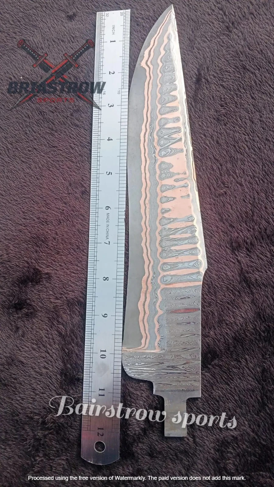 Copper Damascus Steel Blade Blank Custom |Knife Making Supply Gift for Him