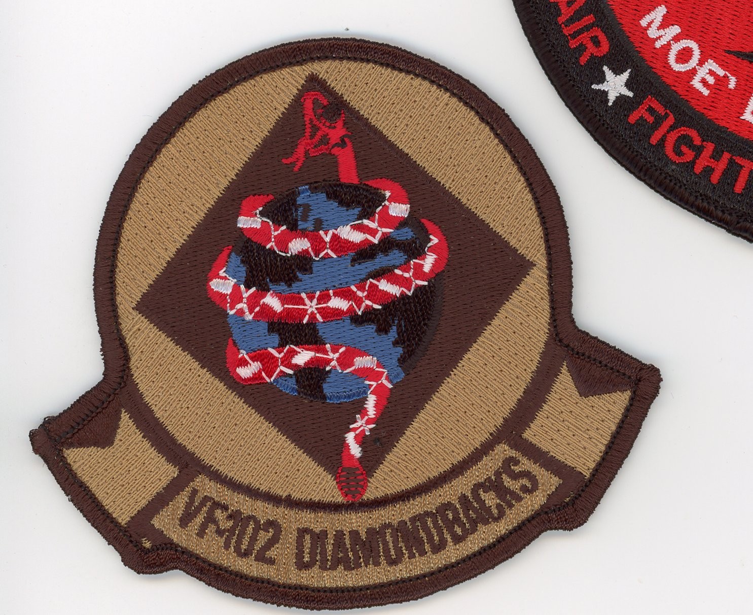 PATCH USN F-14 TOMCAT VF-102 DIAMONDBACKS DESERT IRON ON PARCHE