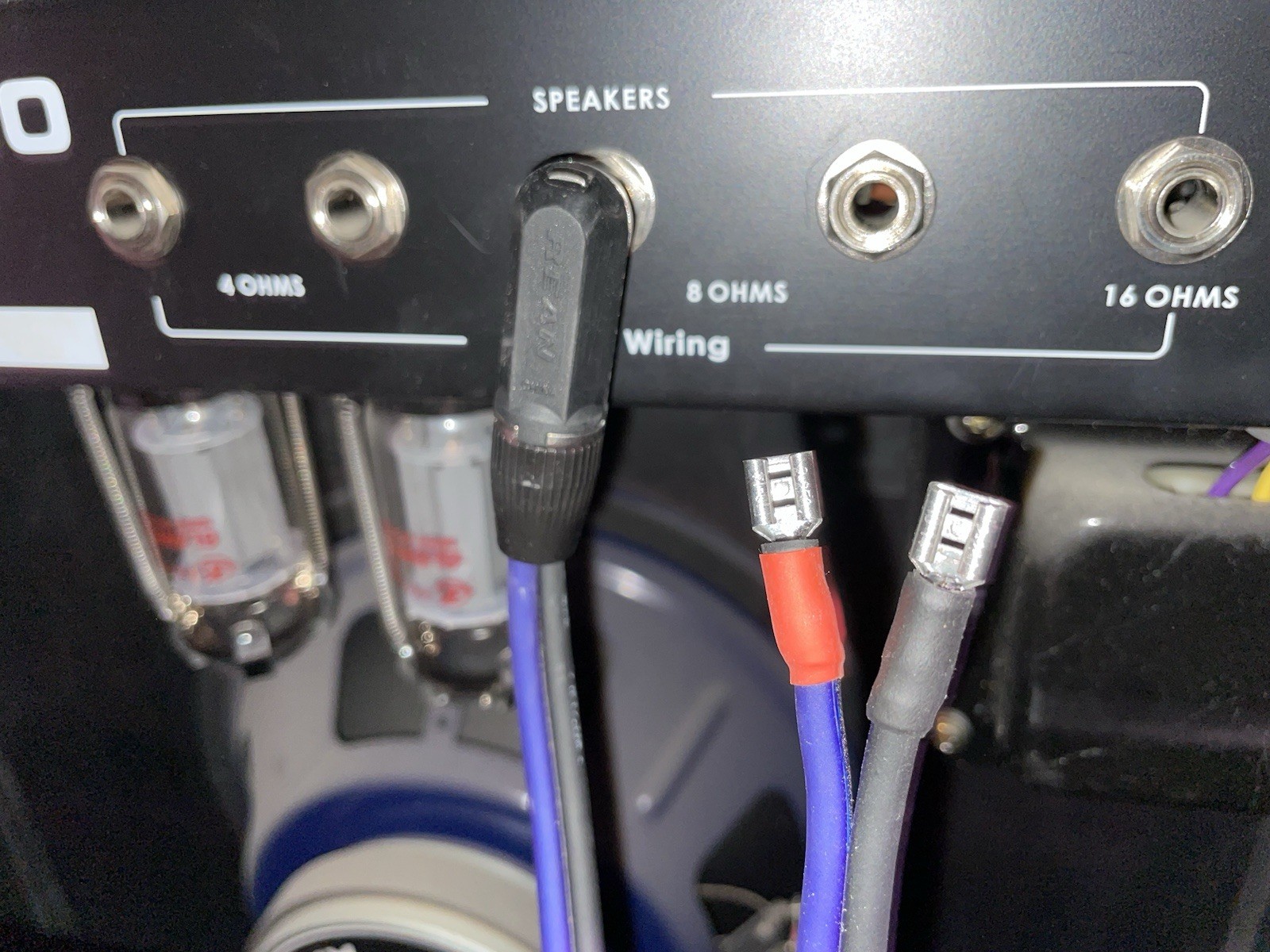 SPEAKER CABLE 1/4" M90 SPADE F 2 FOOT 12 GAUGE CUSTOM Amp MALE Lead wire cord