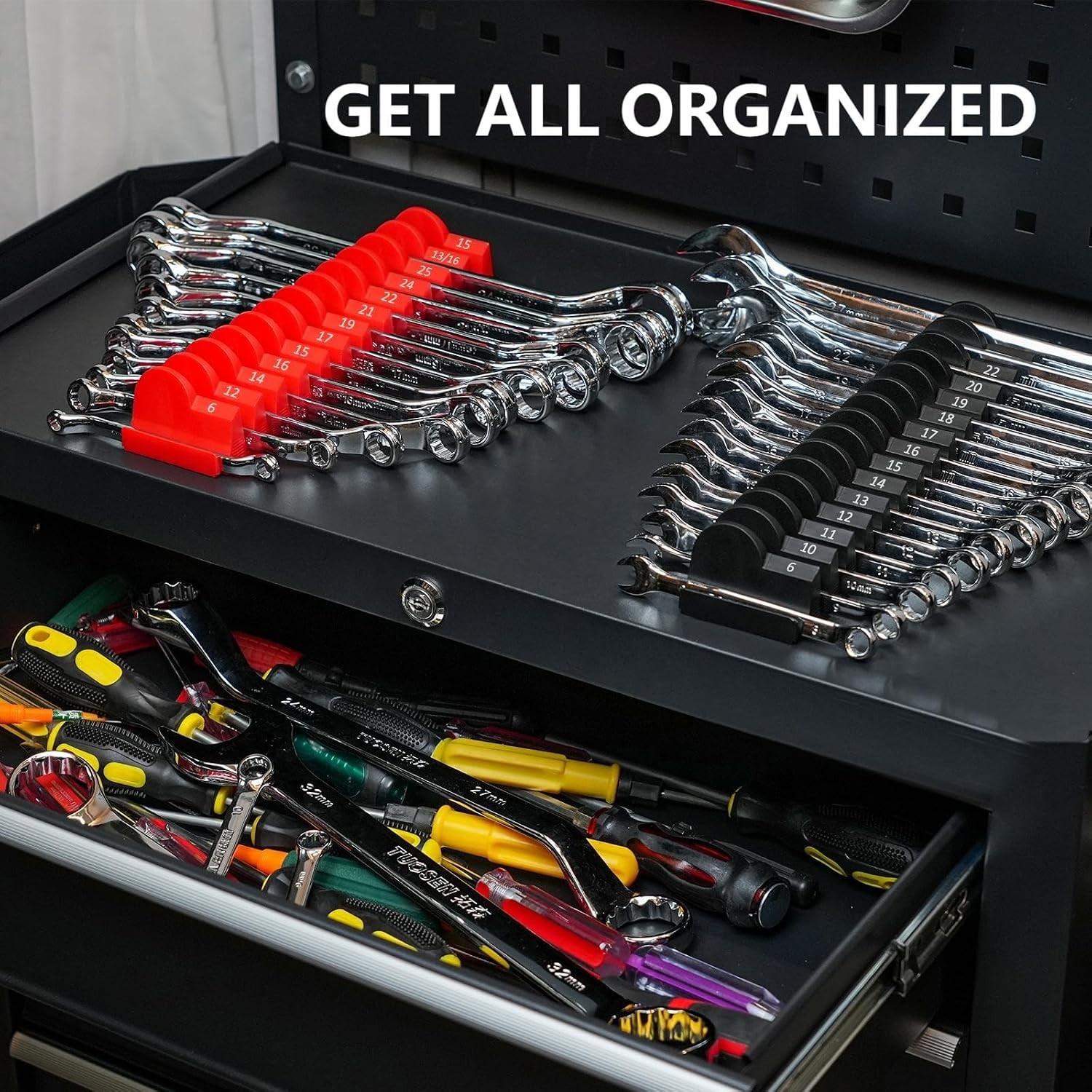 24pcs Magnetic Modular Wrench Organizers: Ultimate Tool Drawer Solution