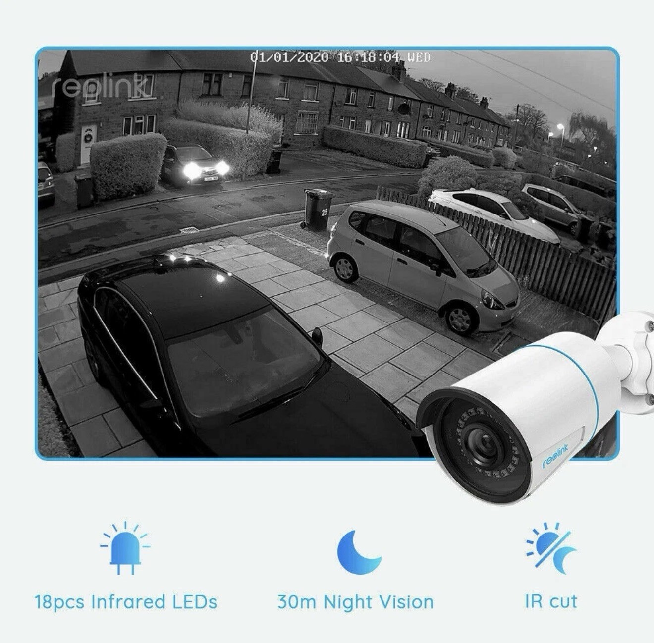 RLK8-1200B4-A Security Camera System Kit – 4 Cameras + NVR