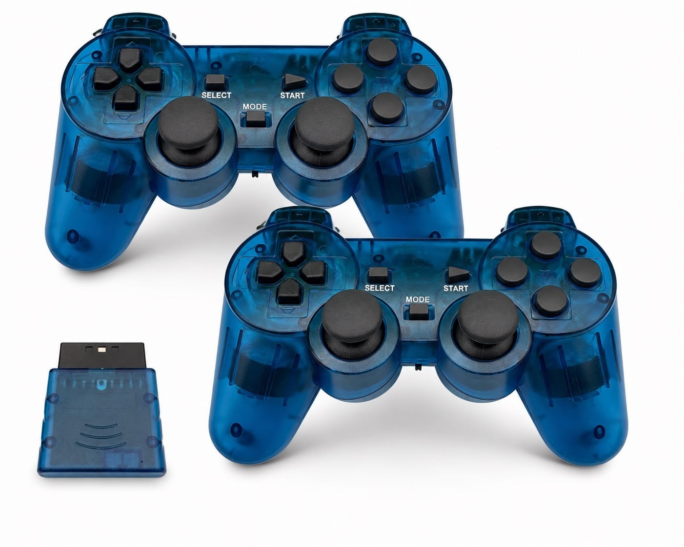 2X BUNDLE For PS2 PS1 Wireless control 2.4GHz Dual Vibration + Pick your Color