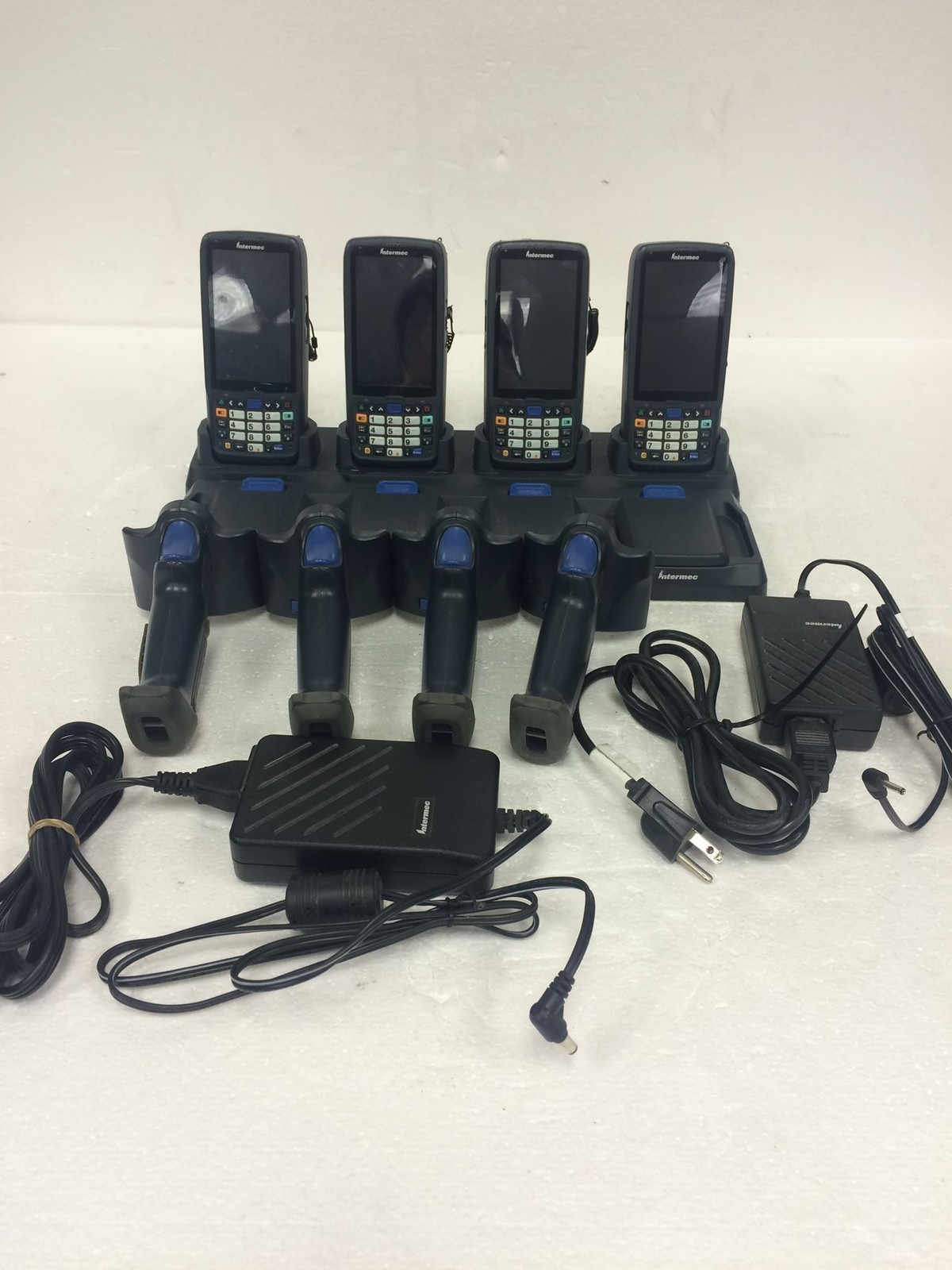 Set Of 4 Intermec Symbol CN51 Barcode Scanner w/Batteries,Multidock,Scan Handles
