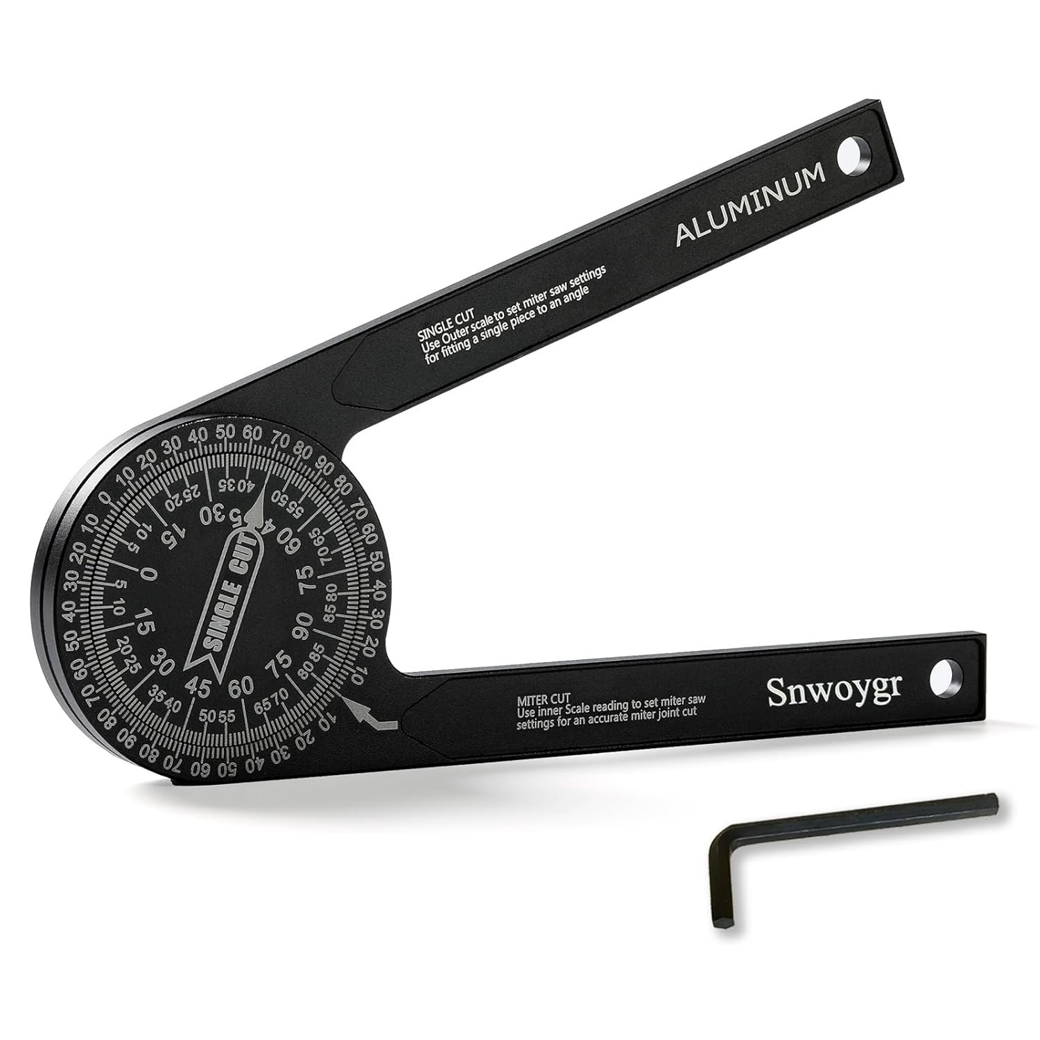7 Inch Aluminum Miter Saw Protractor, Upgraded High-Precision Angle Measuring To