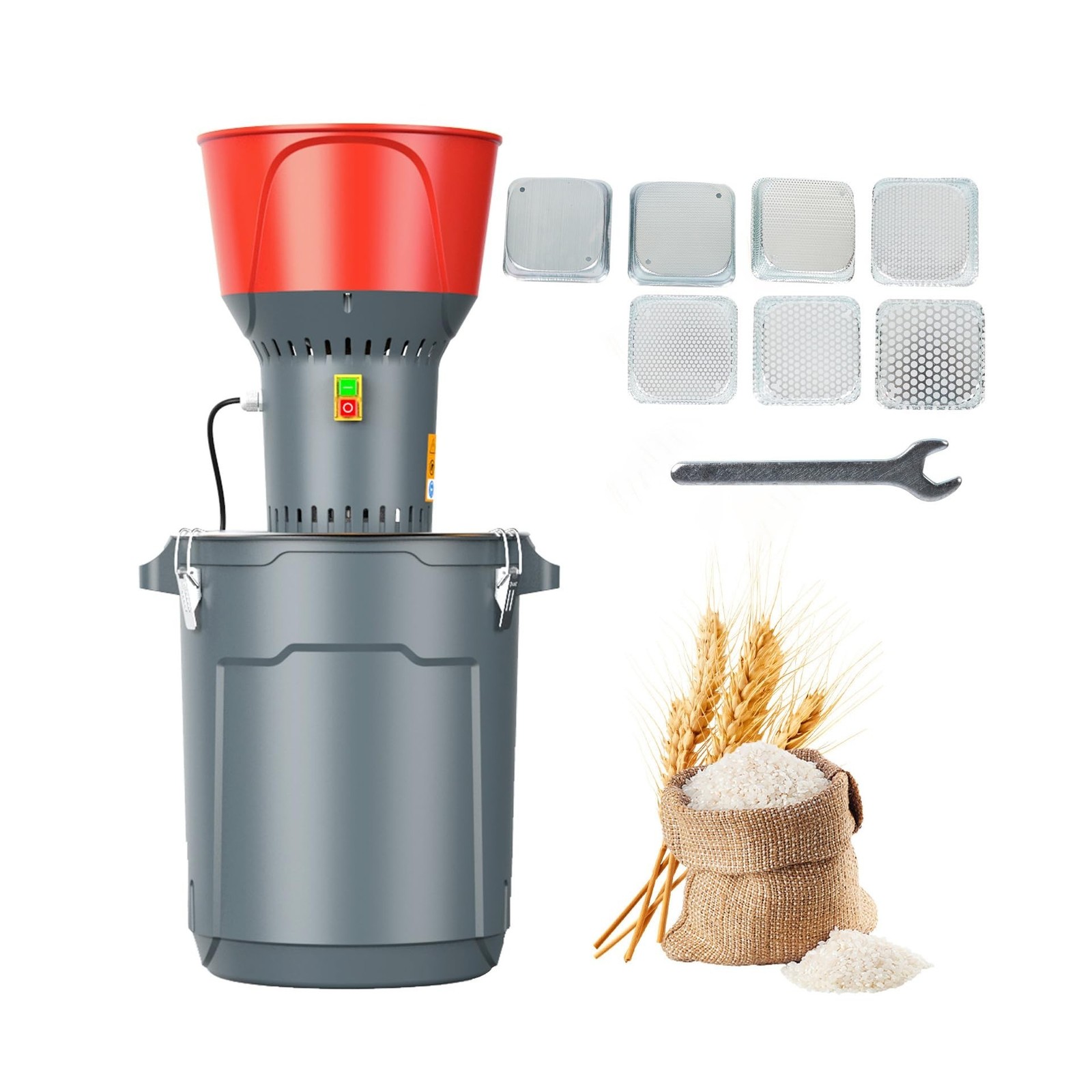 15.8 Gallons Corn Grinder Mill, Dry Grain Mill Grinders Electric, Grain Grind...