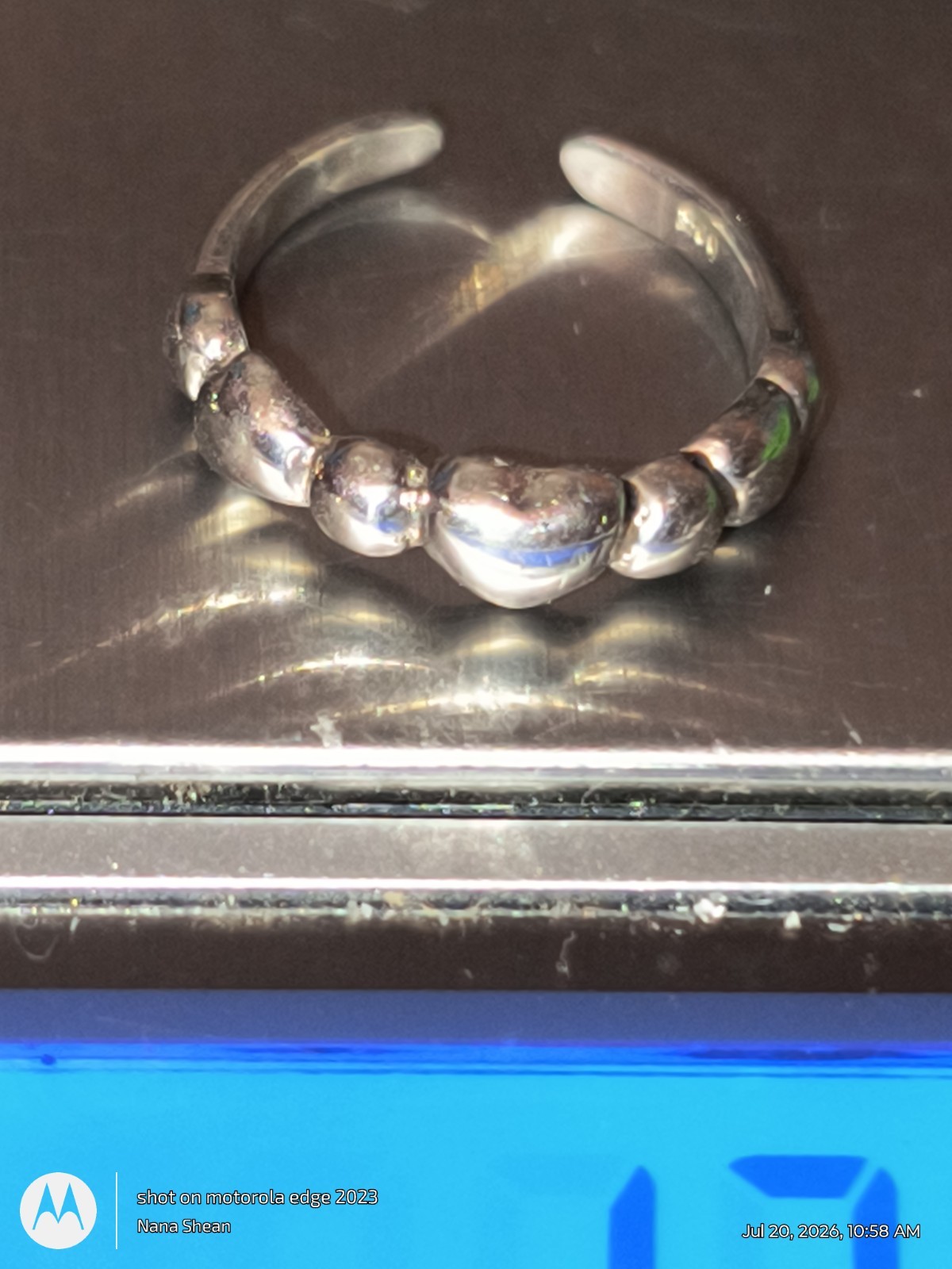 Silver Adjustable Heart Toe Ring Size 3#373
