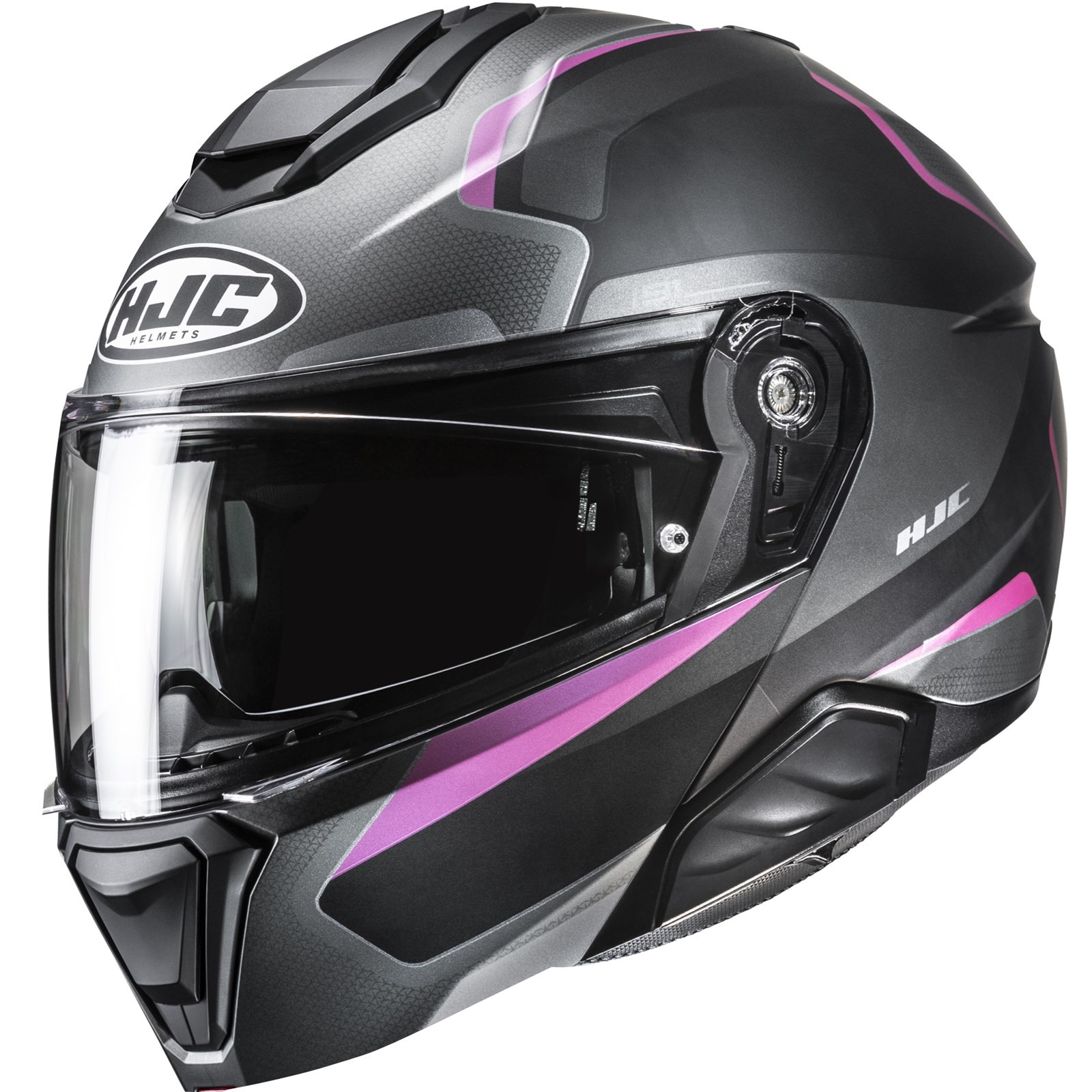 Motorcycle Helmet XS-HJC i91 Felio-Touring Flip Up Helmet Matte Black Pink