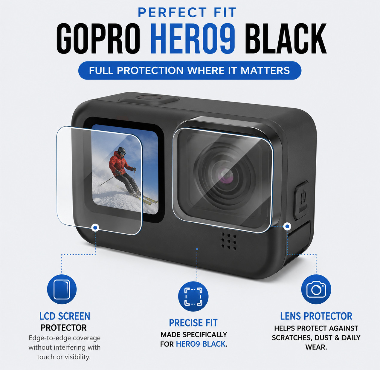 For GoPro All Models Hydrogel Screen Protector Self Healing HD Clear
