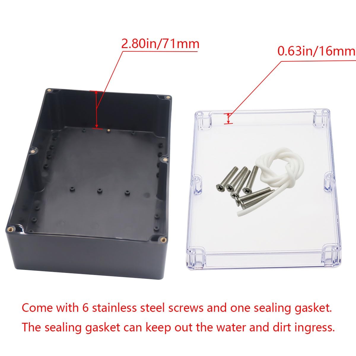 Project Box IP65 Waterproof Junction Box ABS Plastic Black Electrical Boxes DIY