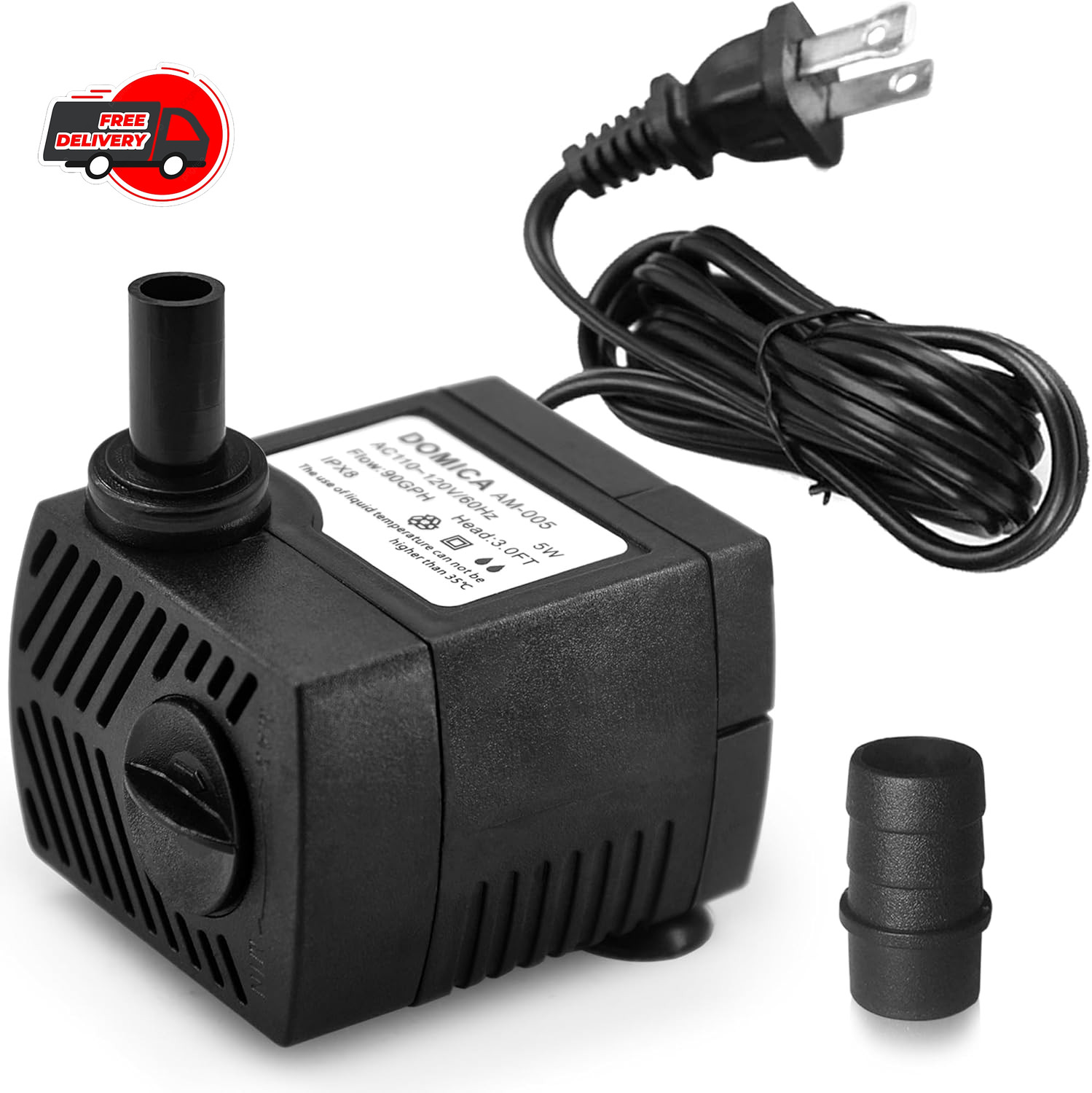 Small Fountain Pump for water feature, Fish Tank Indoor or Outdoor Pond Fountain