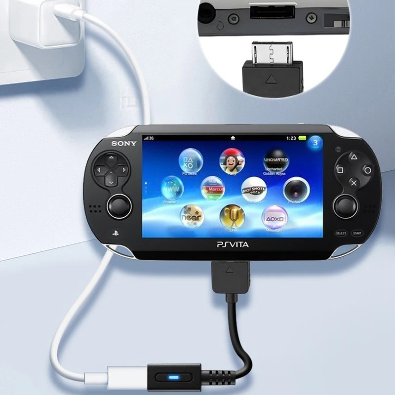 PD USB C Cable for Playstation Vita 1000 Controller Charging Adapter Type C LED
